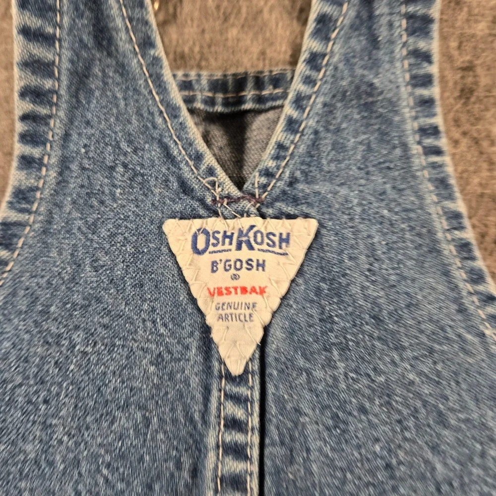 Vintage‎ OshKosh B'Gosh Overalls Kids 24M Blue Denim Vestbak USA Cotton